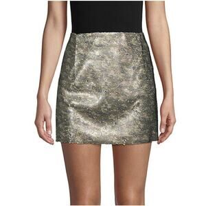 Free People Skinny Sequin Mini Skirt Camo/black